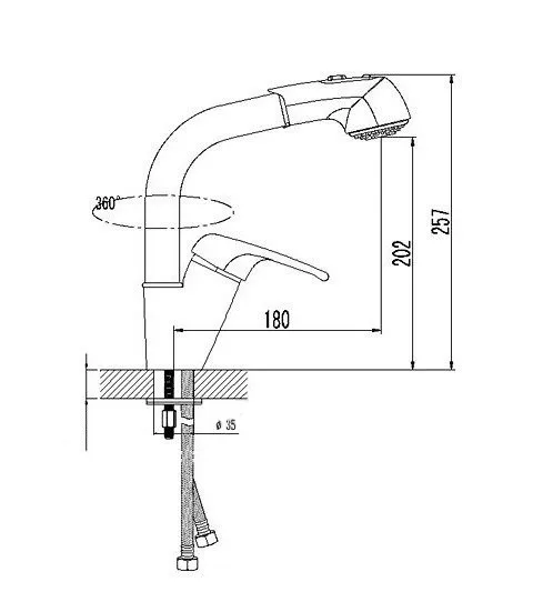 Bathroom Kitchen sink high head полигран-m арт.202 (sand color No. 302) |