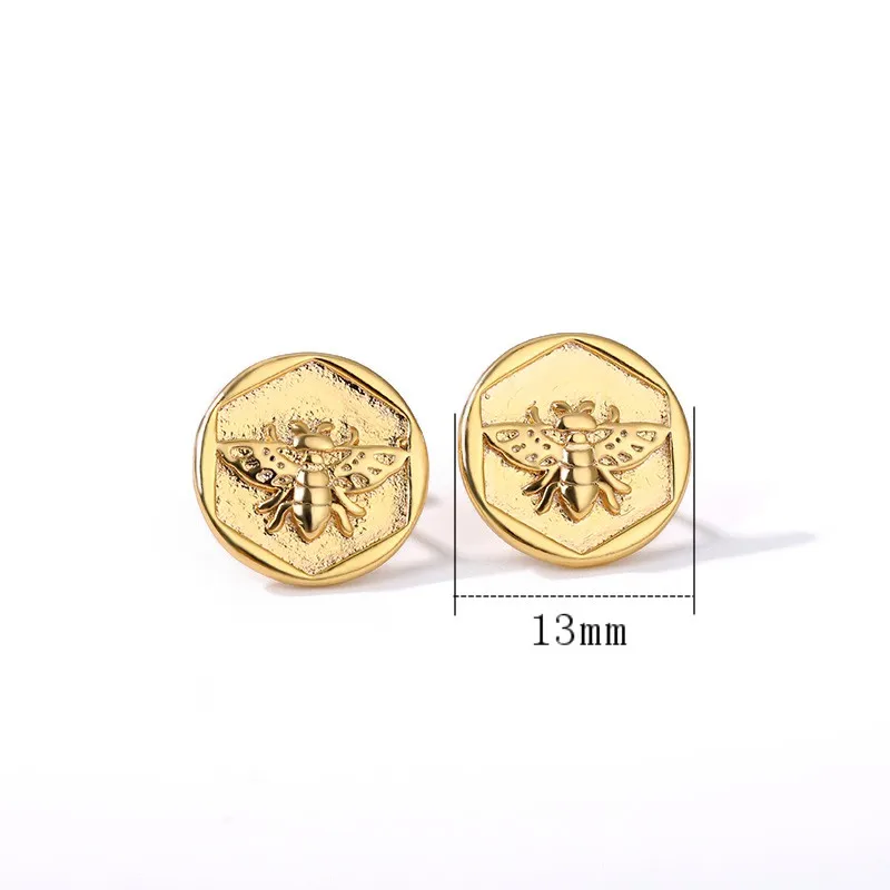 

1 Pair 2021 Hot Sale Cute Unique Tiny Bee Earrings Jewelry Fashion Simple Round Insect Stud Earrings For Women Boho Jewelry Bff