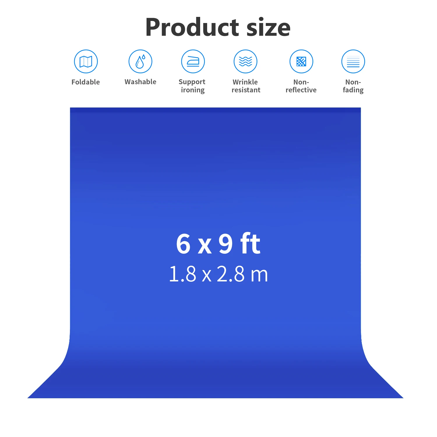 Neewer 1.8x2.8 м/6 x9ft фотостудия 100% чистый муслин складной фон синего цвета