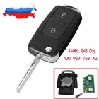 Выкидной ключ 2 кнопки для VOLKSWAGEN VW Golf 4 5 Passat b5 b6 polo Touran 434MHz ID48 чип 1J0 959 753 AG