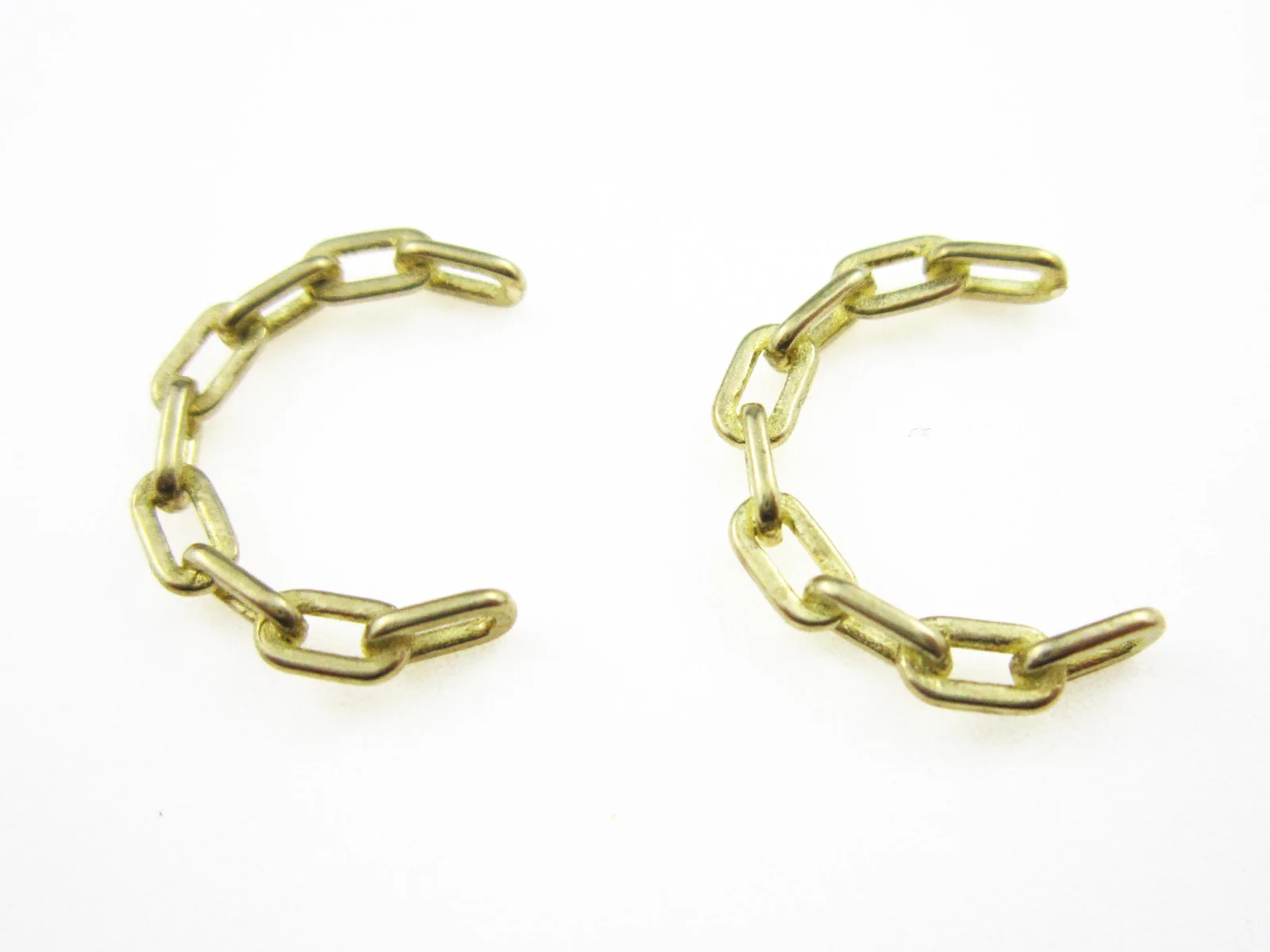 

2pcs Brass earring charms brass finding C shape chain brass connect 16.5x12.5x2.7mm Semi circle brass pendant -R1471