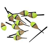 10 pcsset fishing bobber cork float yellow lighted paulownia buoy wood 1 8g7 5cm fishing tackle accessories flotteur peche