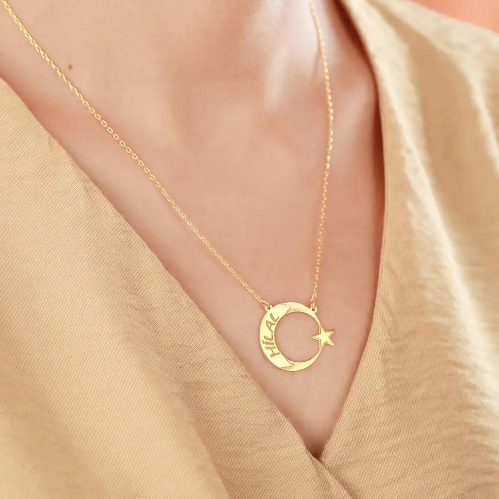 

Vaoov 925 пробы Серебряное ожерелье с именем Луны и звезды