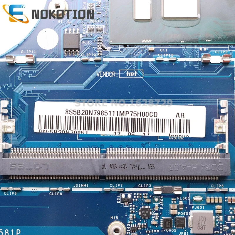 NOKOTION для Lenovo 720s-14ikb материнская плата ноутбука CIZVO S0 LA-E581P 5B20N79851 5B20N87826 SR342 I5-7200U CPU 940MX