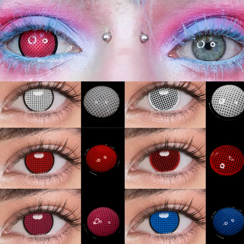 UYAAI 1 Pair Anime Cosplay Contacts Lenses Color Contact Lenses Anime lenses Red Lens White Lenses Anime Accessories Pink Lenses