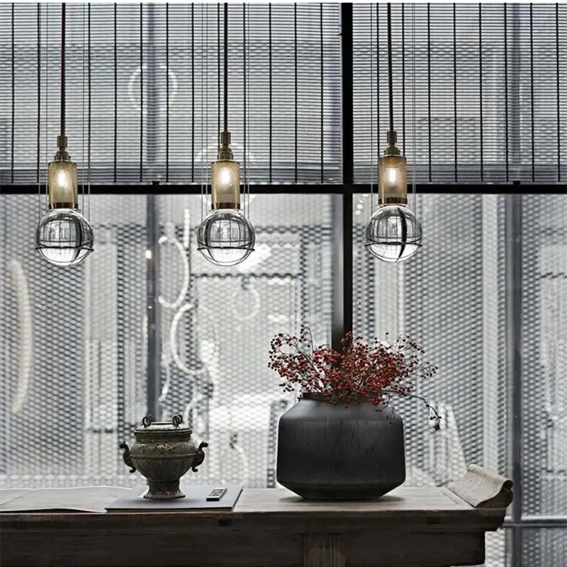 Светодиодные подвесные лампы в стиле ретро с хрустальным шариком светильники