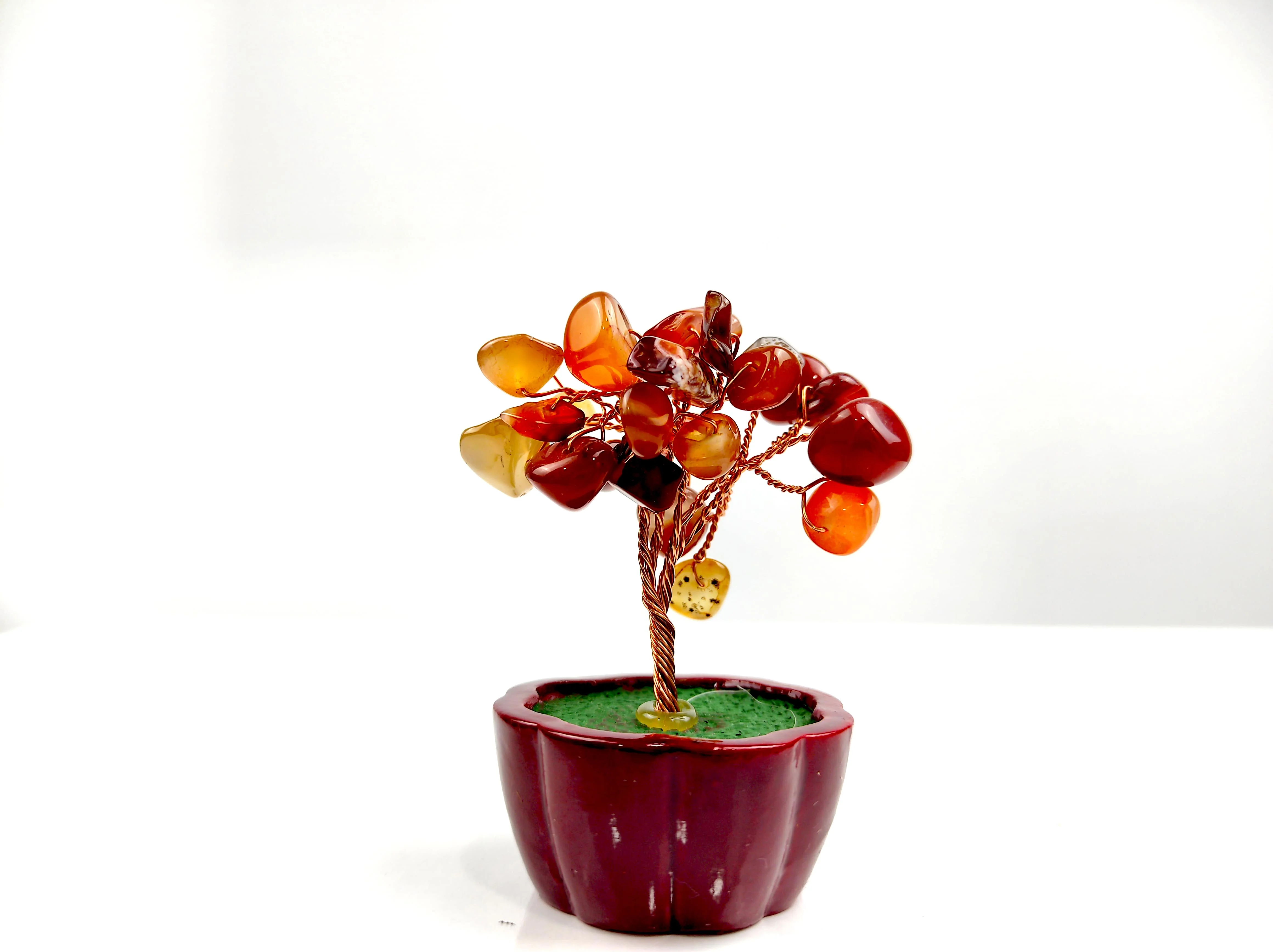 

Home Garden Outside Decoration Natural Onyx Stone Amber Green Tree Design Crystal Healing Rocks 2021 Fashion