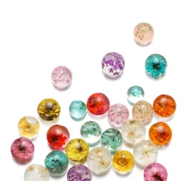 10pcs multicolor crystal round resin flower beads for diy hair clip bracelet earrings jewelry making accessories