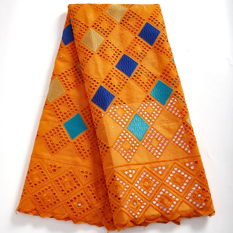Африканская кружевная ткань HaoLin Высококачественная сухая хлопковая вышивка