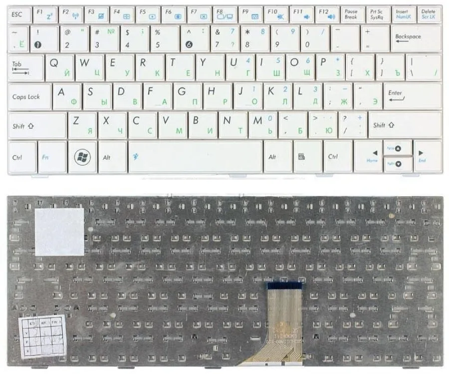 Клавиатура для ноутбука Asus Eee PC 1005HA 1008HA 1001HA 1001px белая