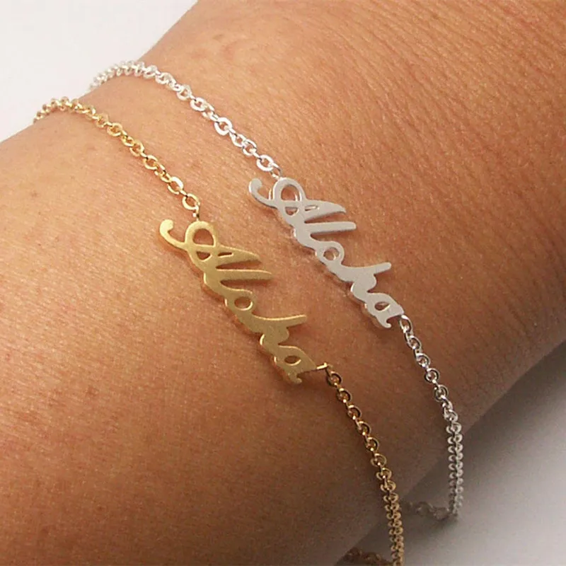 Тропические праздничные украшения гавайский браслет Aloha для женщин звеньевая