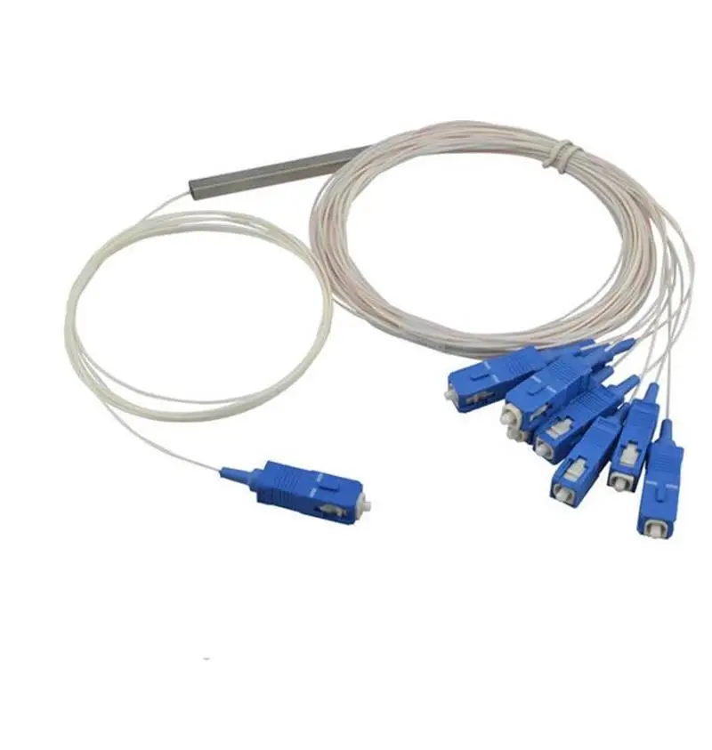 50 шт. SC APC или SC PC UPC одномодовый волоконно-оптический FTTH 0,9 мм Мини plc сплиттер 1x8