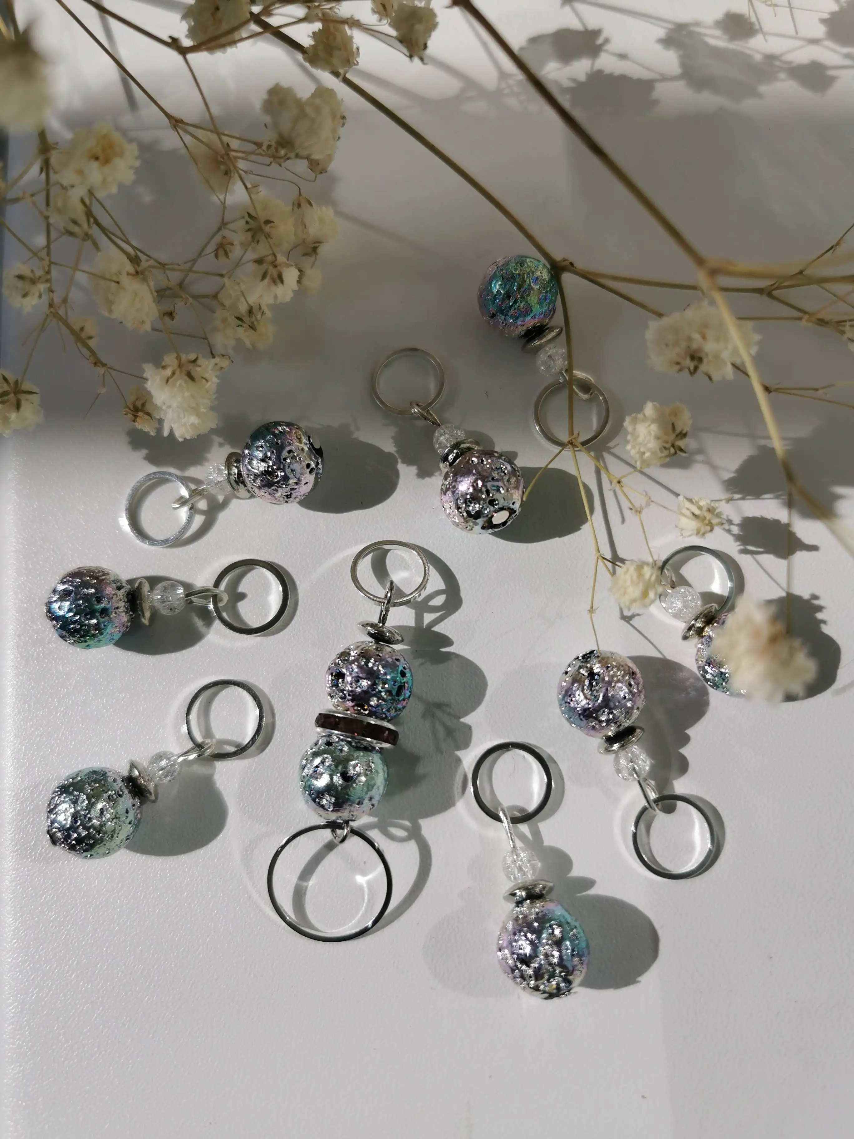 Markers for knitting (set) from natural stones. | DIY Craft Supplies