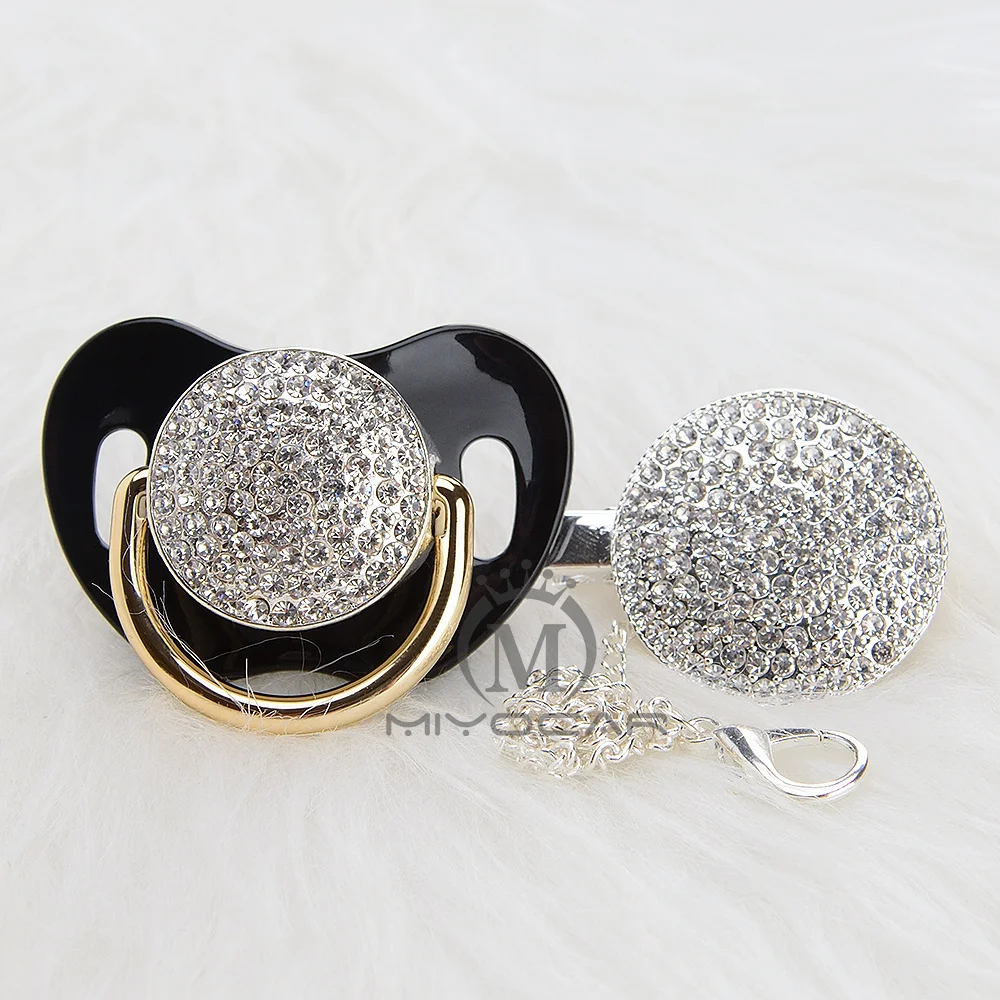MIYOCAR Золотая красивая принцесса bling Серебряная «соска» и Соска-пустышка набор клипсов BPA бесплатно пустышка bling уникальный дизайн как