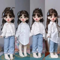 long casual white shirt for bjd 16 14 13 sd16 doll clothes customized cwb248