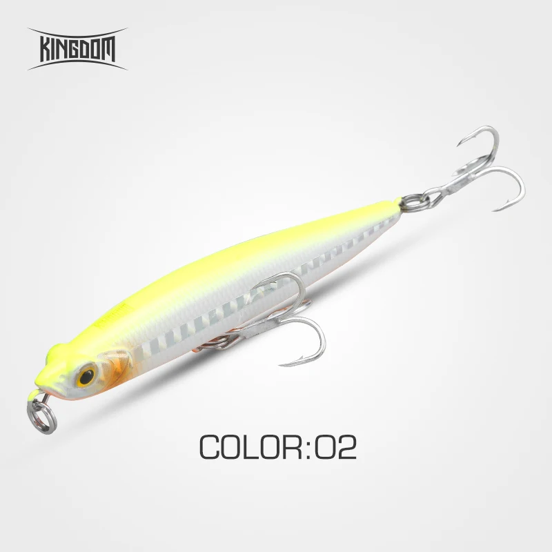 Kingdom Fishing Тонущая приманка карандаш 95 мм 19 г 80 мм 14 г 70 мм 9 г искусственная жесткая приманка воблеры Новое поступление для морского окуня модель 7504 - Цвет: Color 02