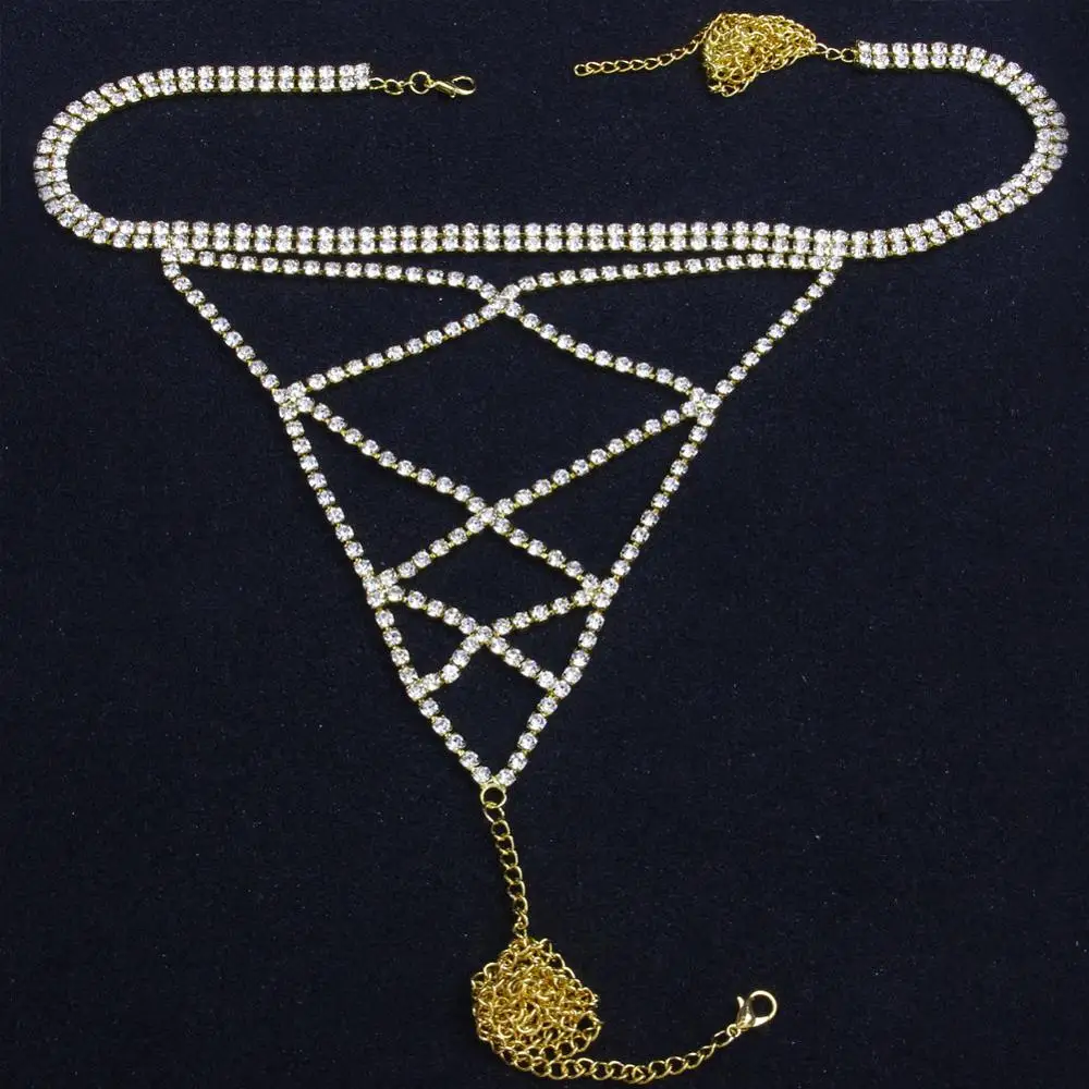 Со стильным поперечным тела цепочка с крупными серебристыми Цвет украшением в