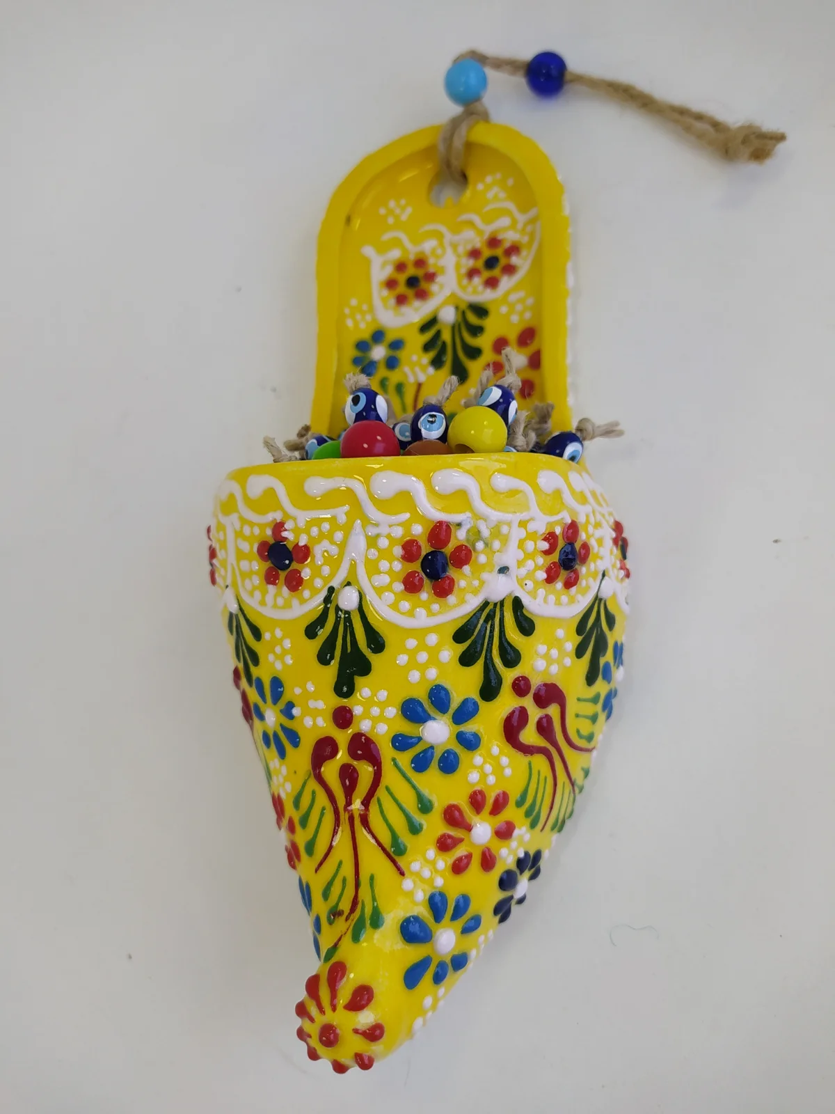 Керамические желтые Тапочки настенные турецкие традиционные тапки от сглаза