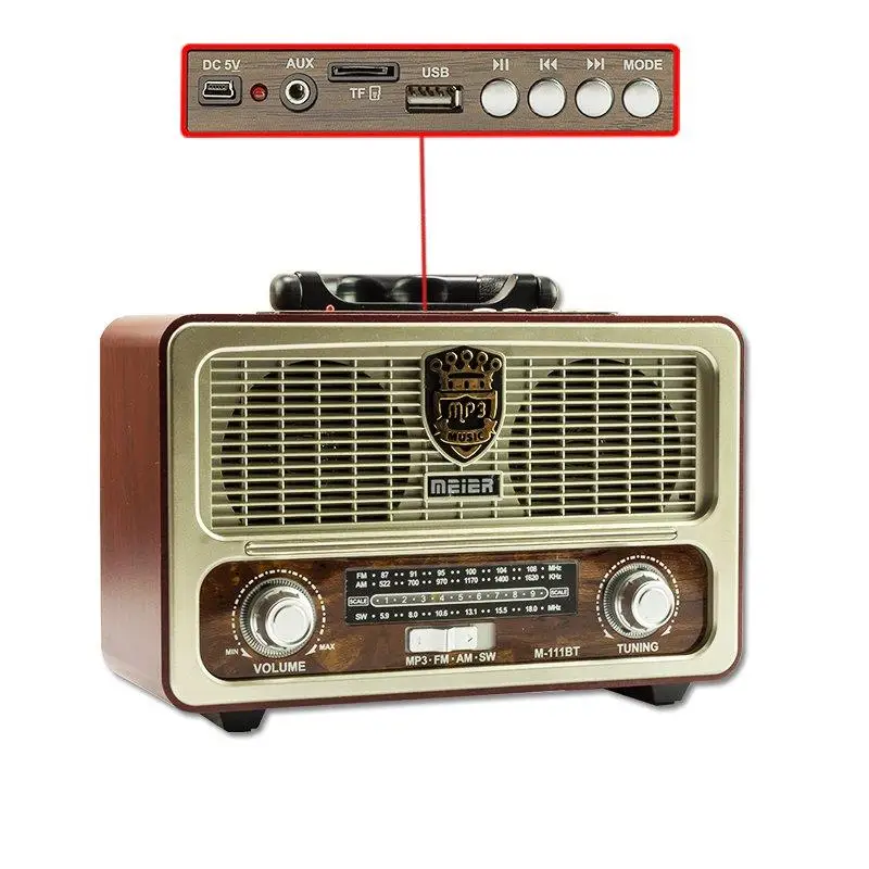 Мейер M 111BT ностальгические деревянные ретро FM радио USB SD BLUETOOTH|Радиоприёмники| |