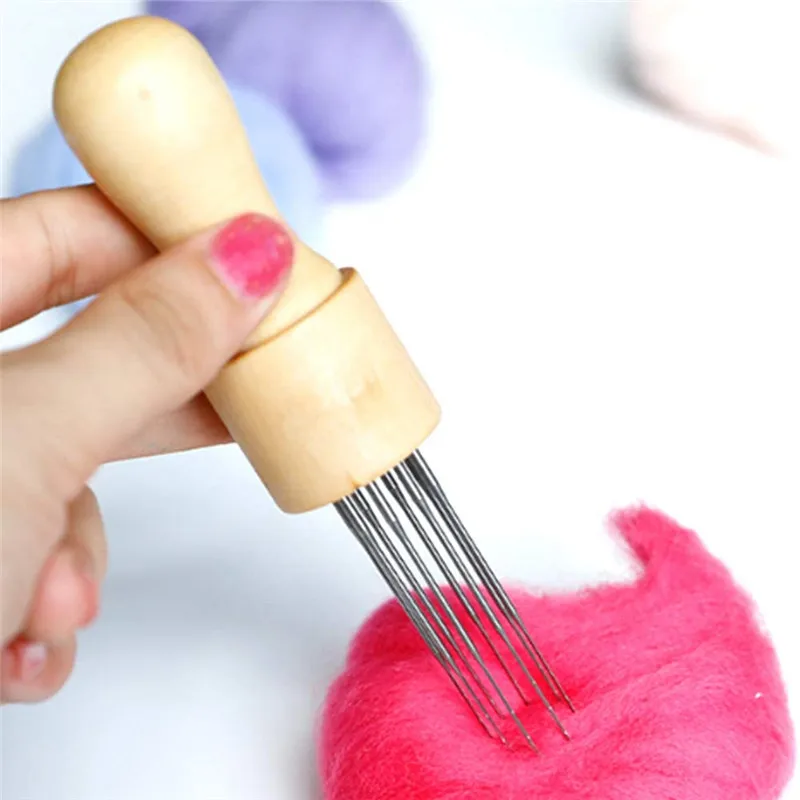 Набор игл для валяния шерсти TLKKUE с деревянной ручкой мульти-тыкать иглы из