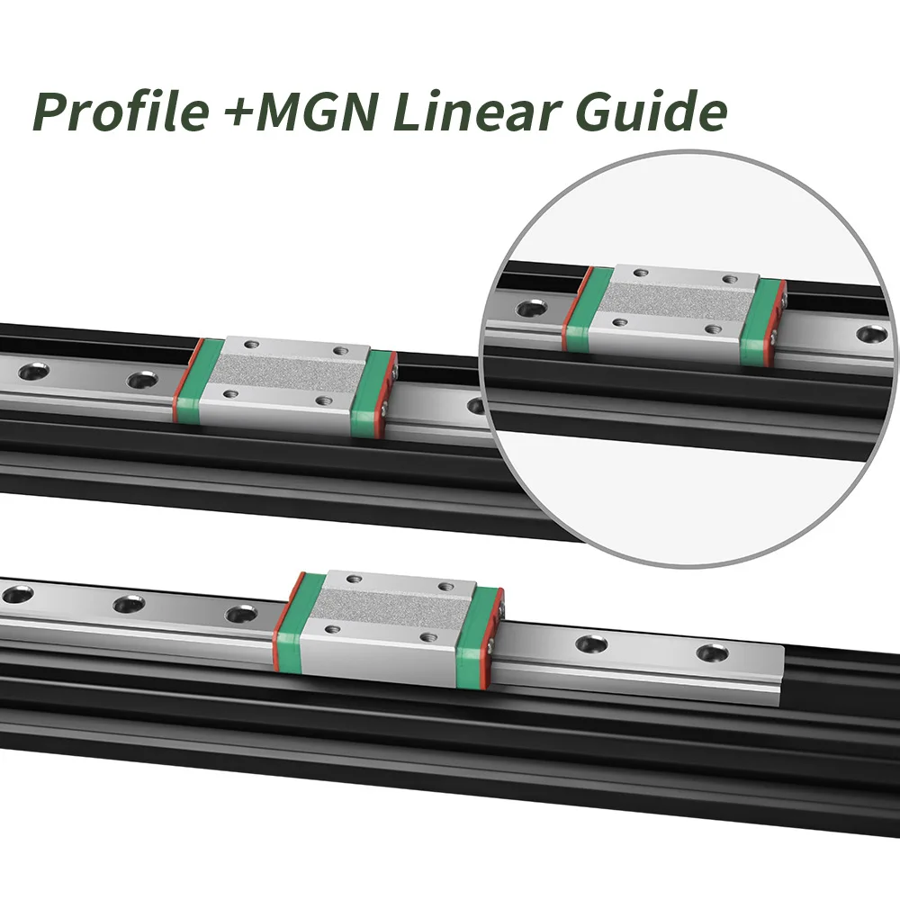 1set 2040 V-Slot Black Aluminum Profile +MGN linear guide 200/300/350/400/450/500mm for CNC laser engraving machine 3D printer