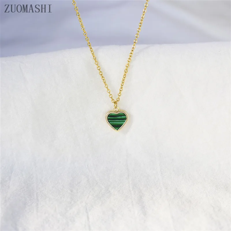 Женское ожерелье с подвеской в виде сердца кубический цирконий маленькая