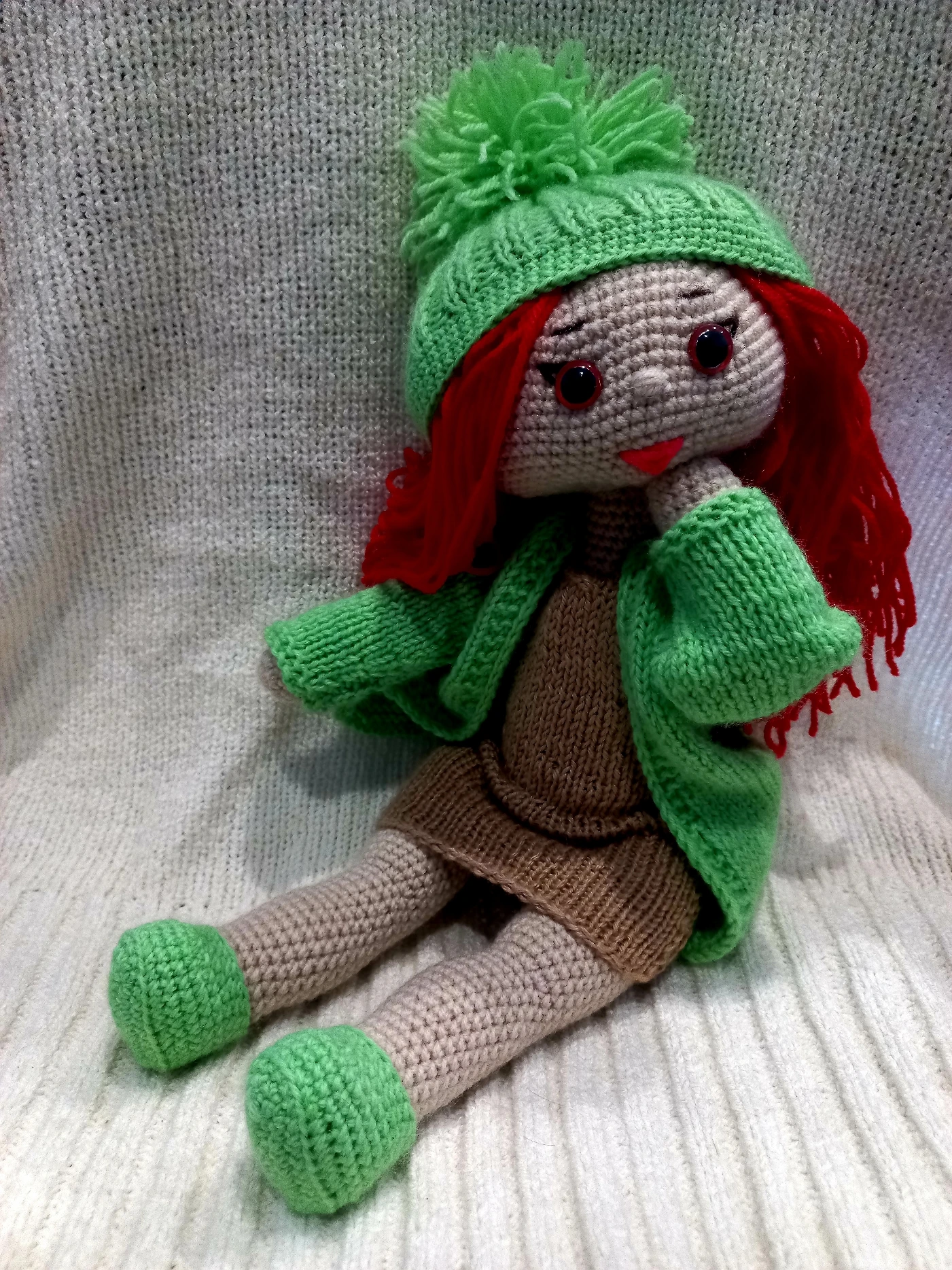 Мягкая игрушка куколка Ариша 32 см игрушки для девочек безопасная ручная работа |