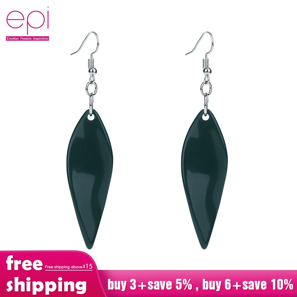 EPI новинка зеленые квадратные акриловые Висячие серьги для женщин модные