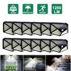 Садовый светодиодный солнечный светильник на открытом воздухе движения Сенсор настенный светильник Водонепроницаемый белый крыльцо Светильник ing 100 светодиодный 3 режима