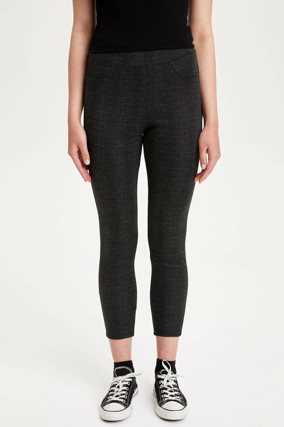 DeFacto женские брюки осенние черные Капри обтягивающие тонкие регулируемые для