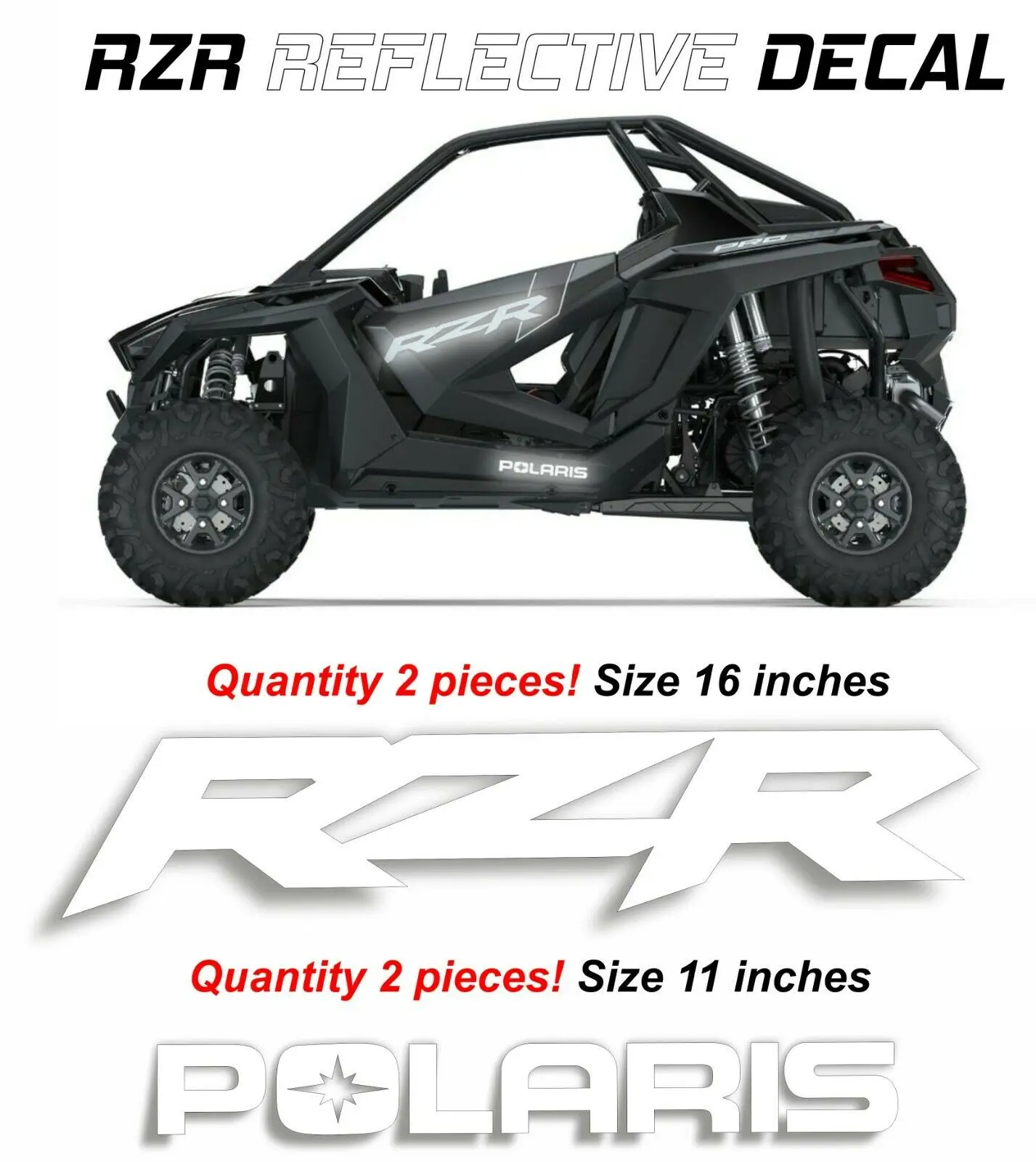 Наклейки POLARIS RZR светоотражающие яркие наклейки для багги защита кастомизация