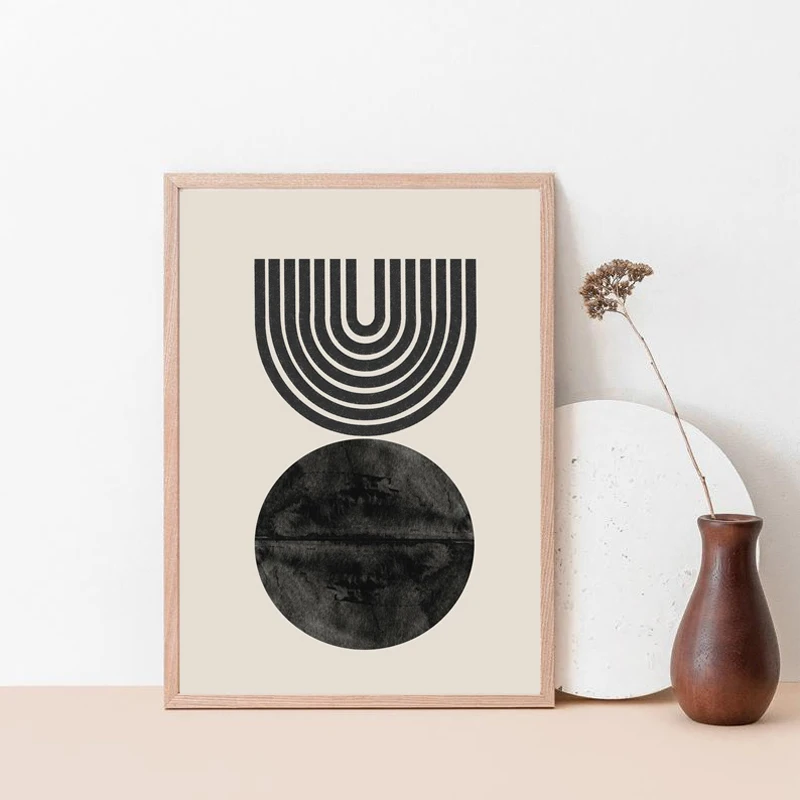 Modern Geometric Rainbow Poster Mind Century Wall Art Canvas Print Boho Decoration Painting Pictures Living Room Home Decor | Дом и сад