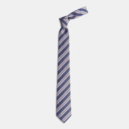 

Navy Blue Orange blue stripe silk tie 67825753