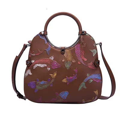 

Vintage Cross body Bags for Women Real Leather Versatile Top Chain Handle Handbag Solid Color Shoulder Satchel Side Bags