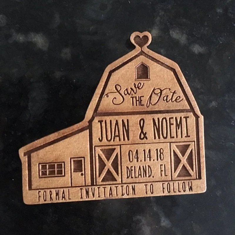 Деревянные сувениры в рустикальном стиле для вечеринки деревянный магнит форме