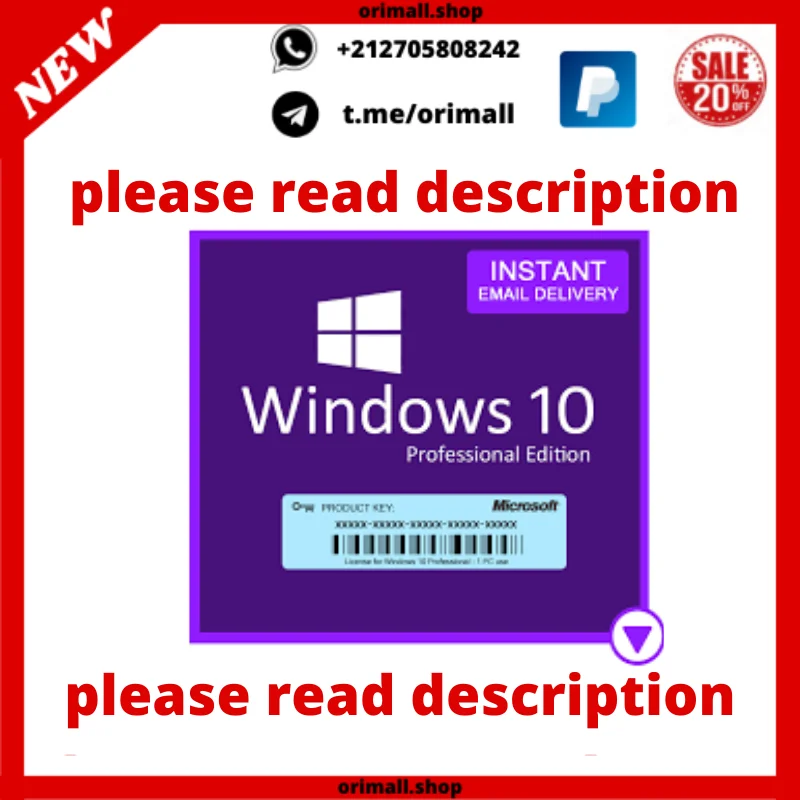 

{Windows-10 Pro Key Global Works 32/64 bits All Language}