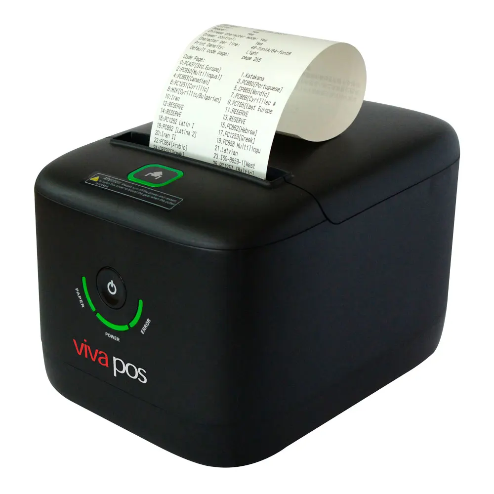 Термопринтер 80 мм 250 мм/сек. USB/RS/LAN тройной интерфейс печать логотипа штрих кода