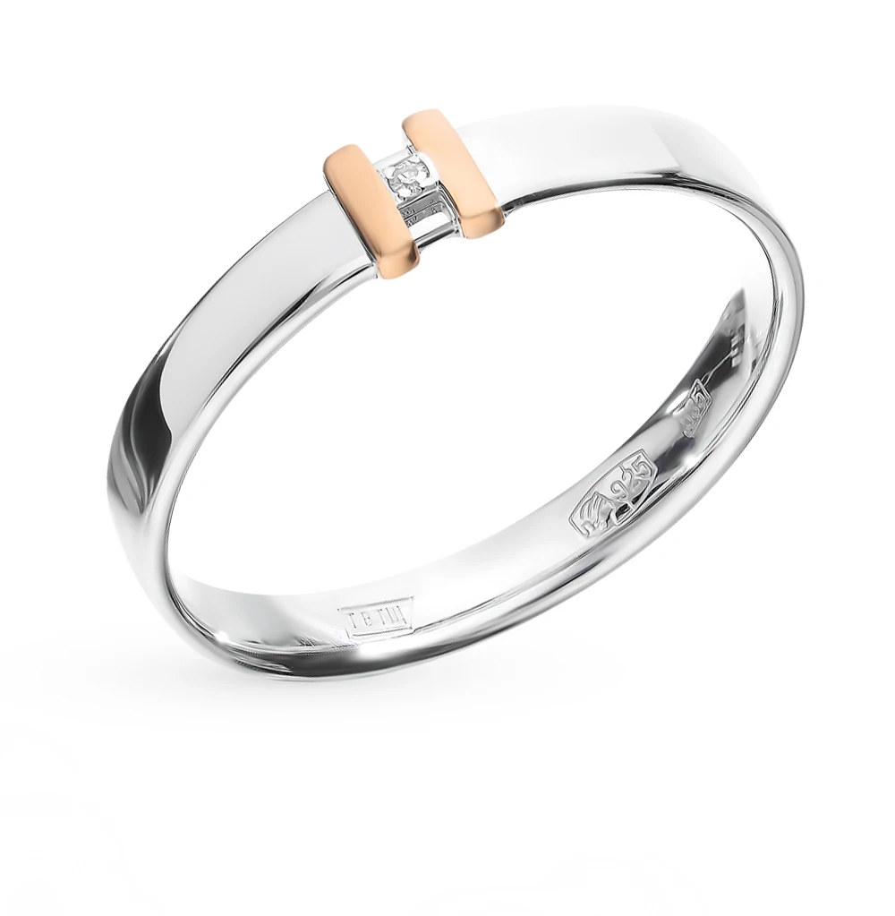 Gold ring with diamonds sunlight sample 925 | Украшения и аксессуары