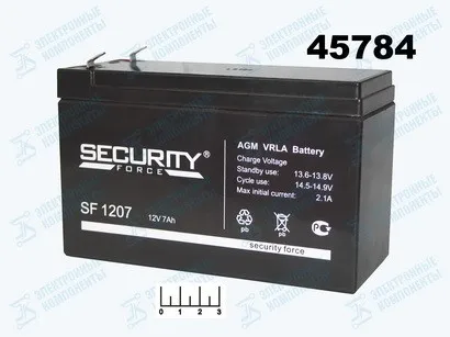 Battery 12v 7A Security Force (sf1207) | Primary &amp Dry Batteries