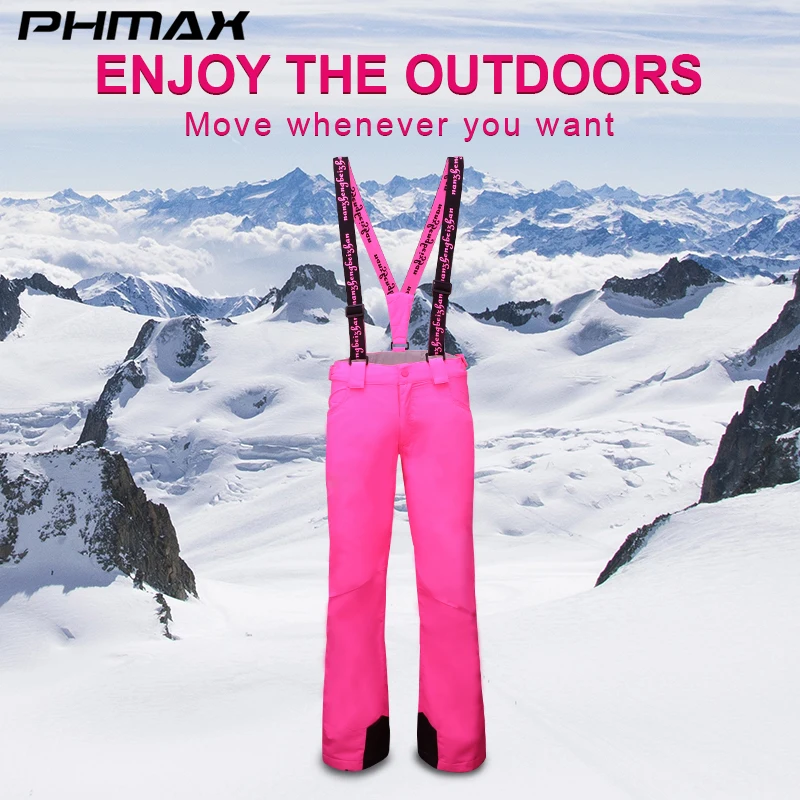 

Женские лыжные штаны PHMAX, зимние теплые флисовые ветрозащитные уличные спортивные лыжные штаны, женские утепленные брюки для сноуборда и ка...