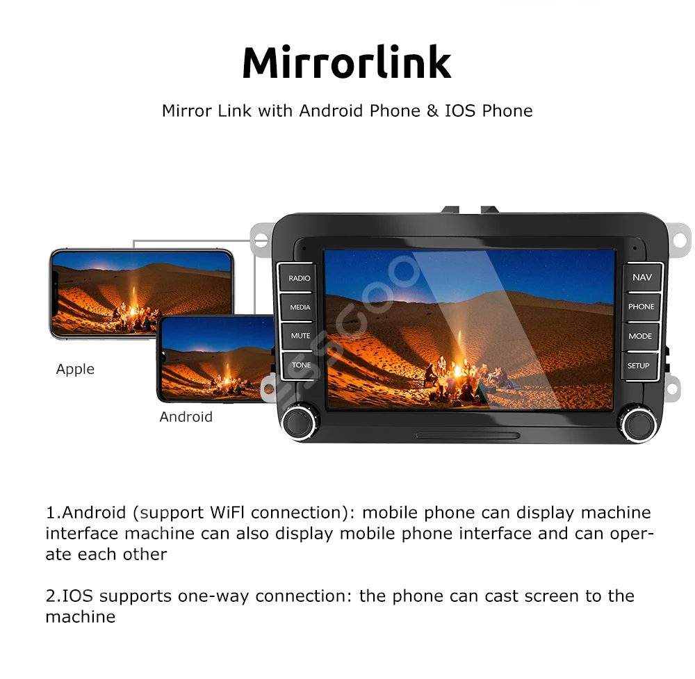 $88.72 ESSGOO Car Radio Stereo 2 Din Android 9 Multimedia Player For Volkswagen VW Seat Skoda Passat polo Golf Autoradio GPS Navigation