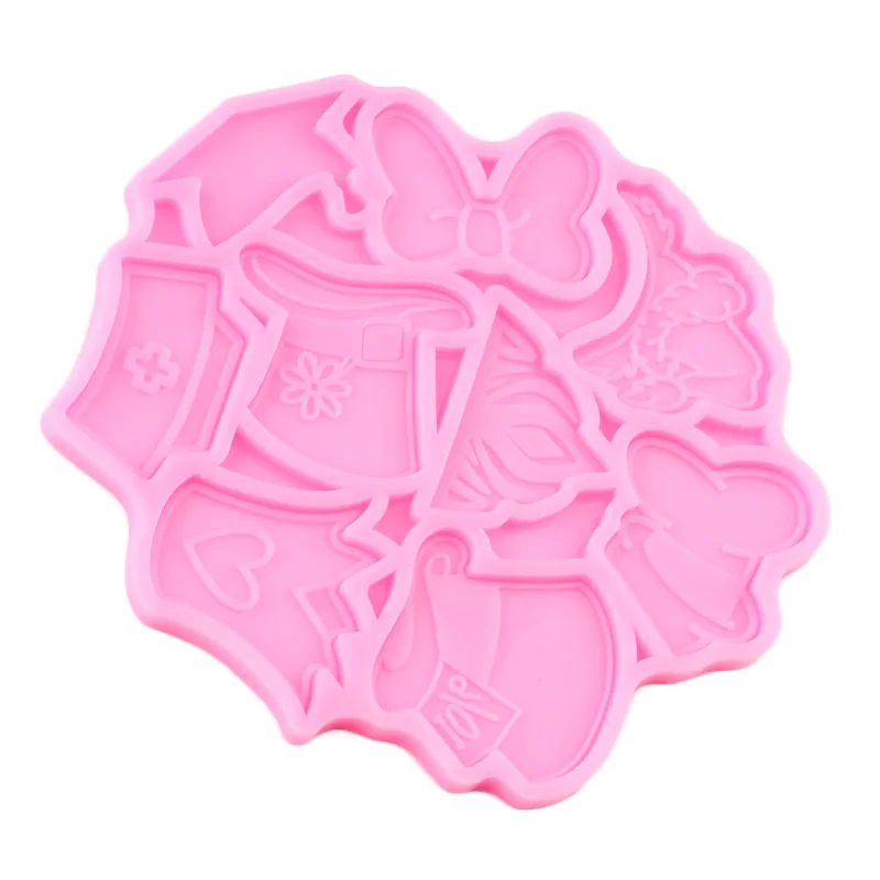 

Disney Frozen Crown Straw Topper Silicone Molds Magic Hat Bows DIY Epoxy Keychain Resin Moulds Fondant Cake Decorating Tools