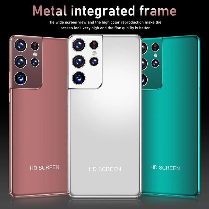 

New S21 Ultra 5G 16GB+512GB Cellphone 7.3" Unlock Global Version 4G 5G Small Android Smartphone Phone 24MP+48MP Mobile Phones