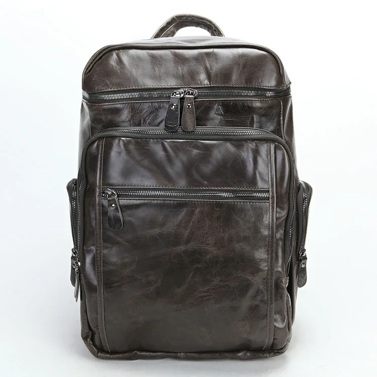 

New Designer Backpack for Men Crocodile Pattern Genuine Leather Fashion Travel Bag School Laptop Bag for Teenage Boys in Brown