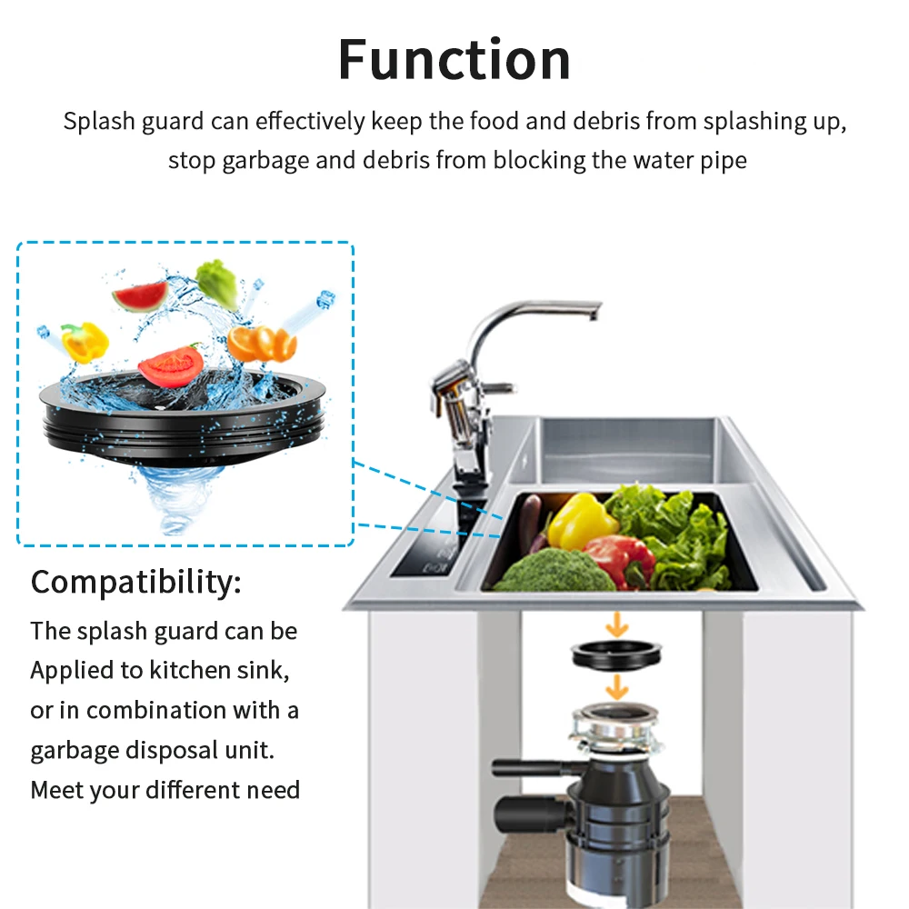 2 Packs Garbage Disposal Splash Guard Sink Baffle Replacement Waste Food Part for Kitchen 8cm X 1.3cm | Обустройство дома