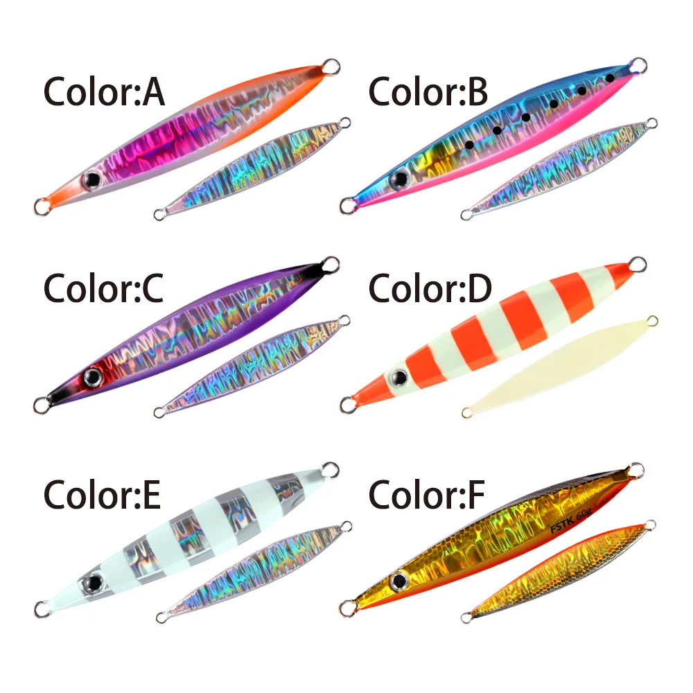 New Metal Jig 20G30G 40G60G 80G 100G 120G Fishing Lure Hard Bait Bass spoon Fishing Bait Trout Jigging Lure Jigs Saltwater Lures