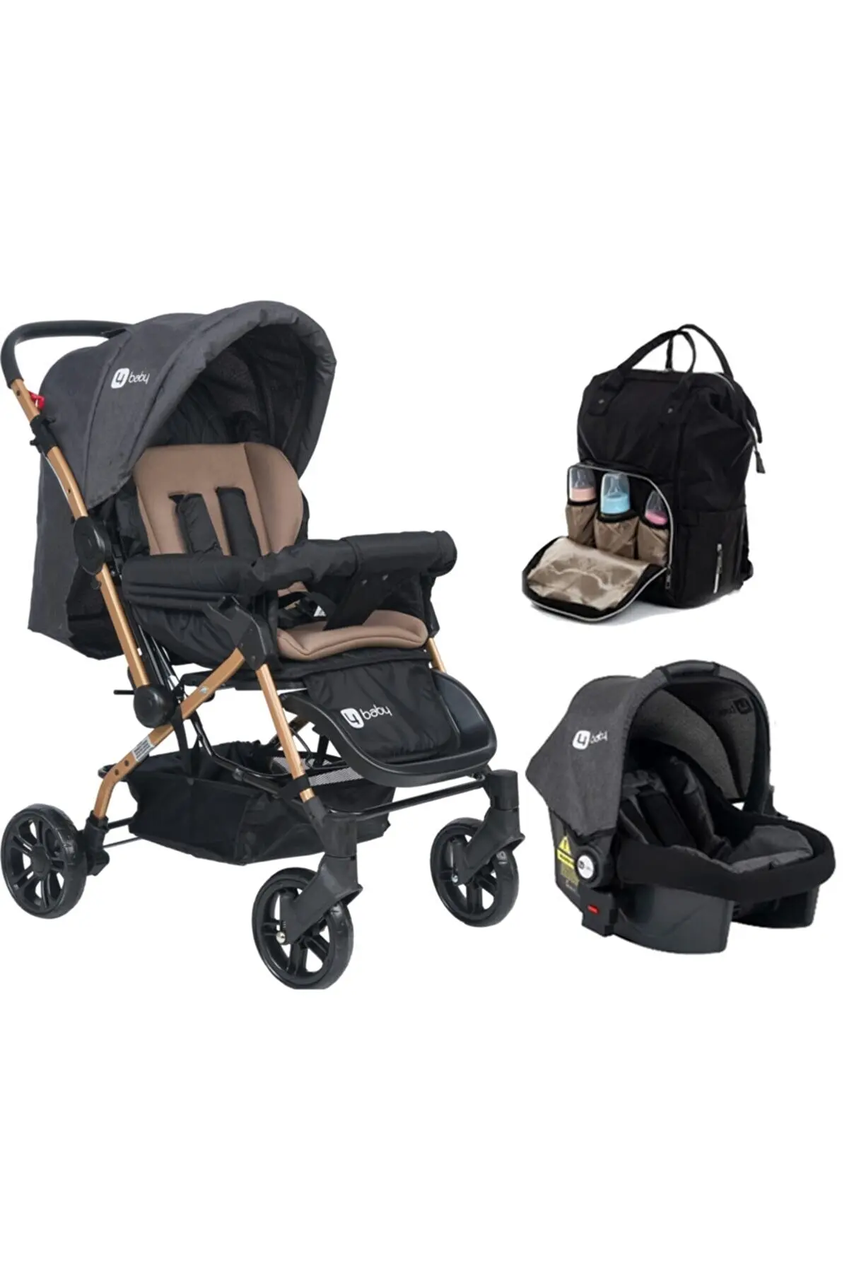 4 Baby Olympos Baby Stroller Anthracite Brown Travel Stroller Thermal Bag Olinpos anthracite gold Hot Mom Baby Stroller 3 in 1 t