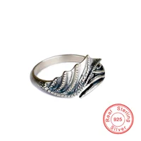 925 Sterling Silver Dark Dragon Wings Ring For Women Men Adjustable Vintage Punk Gothic Open Ring Cool Male Female Jewerlry Gift