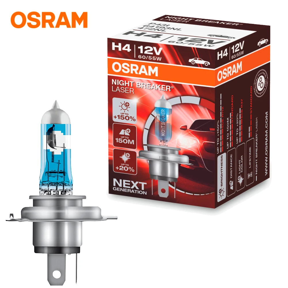 Автомобильные лампы Osram H4 Night Breaker Laser Next Generation (+150%) 64193NL-HCB 64193NL-01B 64193NL | Автомобили и