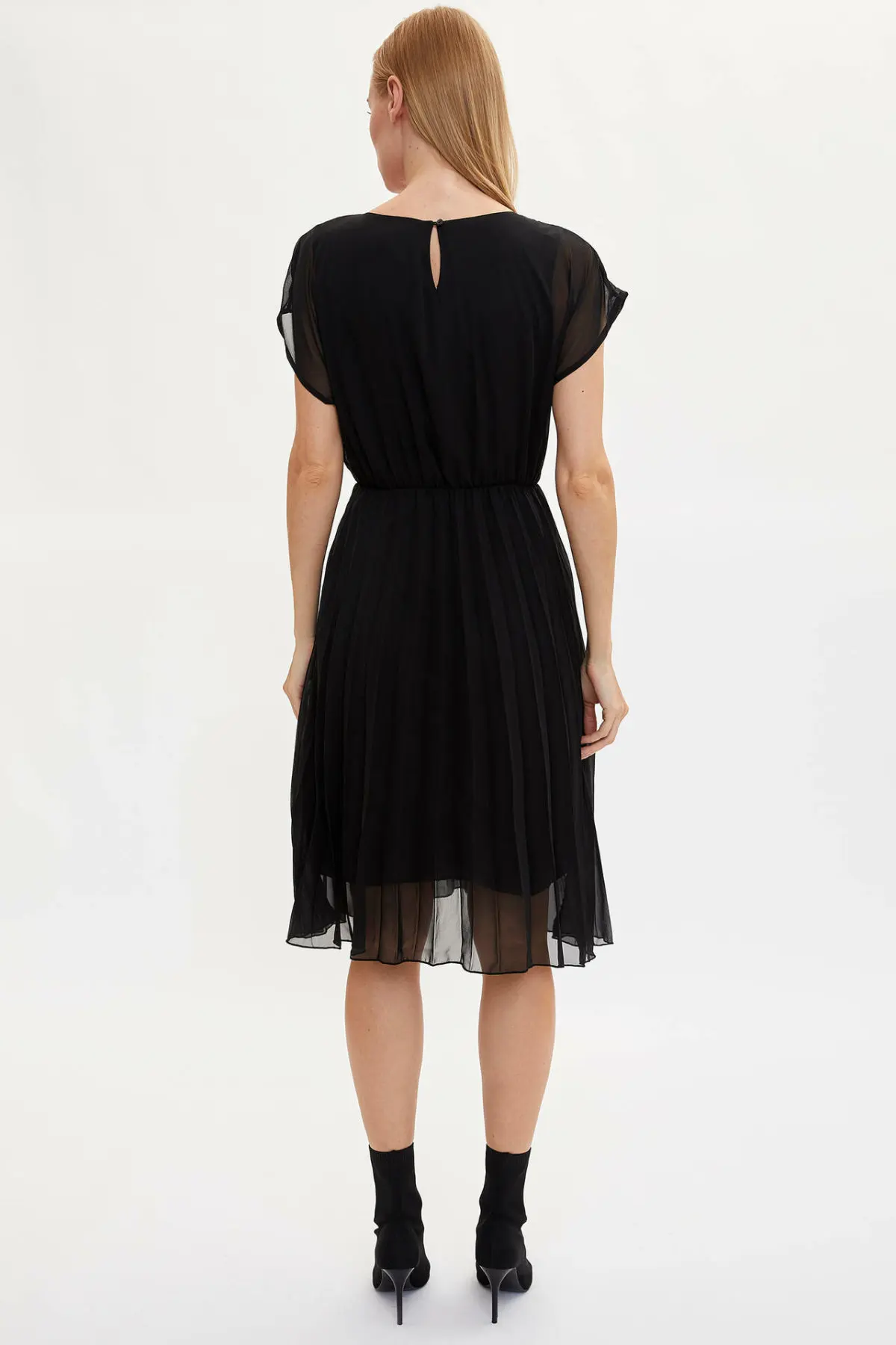 DeFacto модное женское Тканое платье с круглым вырезом повседневные кружевные